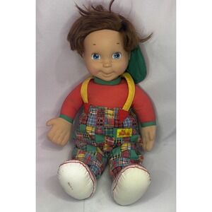 MY BUDDY DOLL 1993 HASBRO PLAYSKOOL BROWN HAIR  BLUE EYES PLAID HAT‎